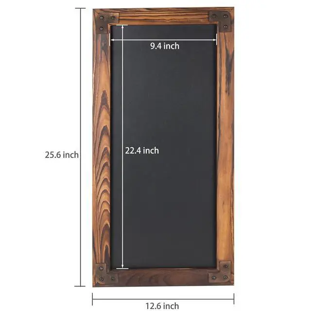Alt view image 6 of 7 - 12 X 25-Inch Wall-Mounted Erasable Chalkboard with Dark Brown Wood Frame