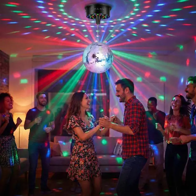 Alt view image 7 of 7 - Disco Motor Rotating Mirror Ball Spinner w/ Remote Adjustable Speed for DJ Party