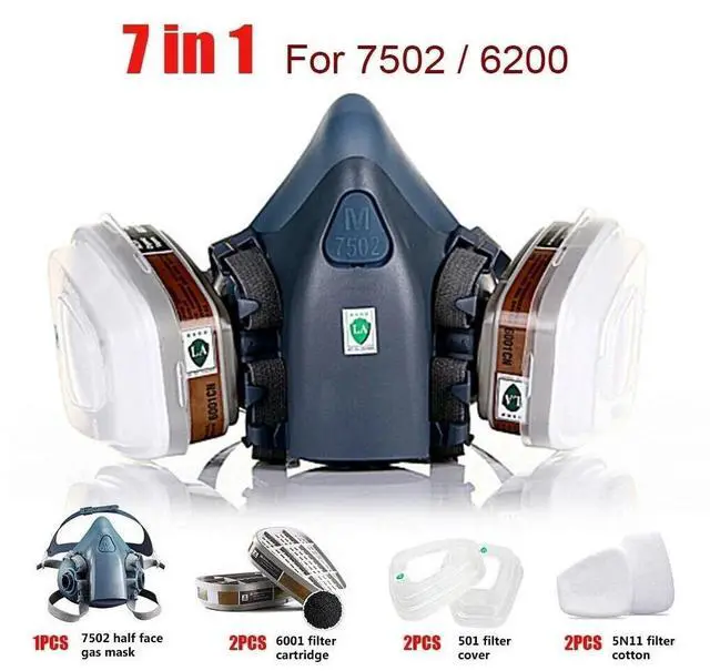 Main image of Half Face Gas Mask Painting Spraying Respirator Facepiece reusable respirator US