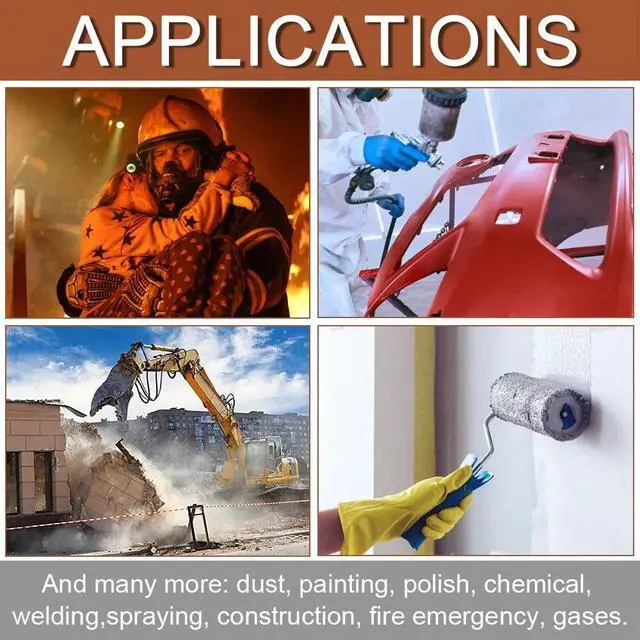 Alt view image 5 of 7 - Half Face Gas Mask Painting Spraying Respirator Facepiece reusable respirator US