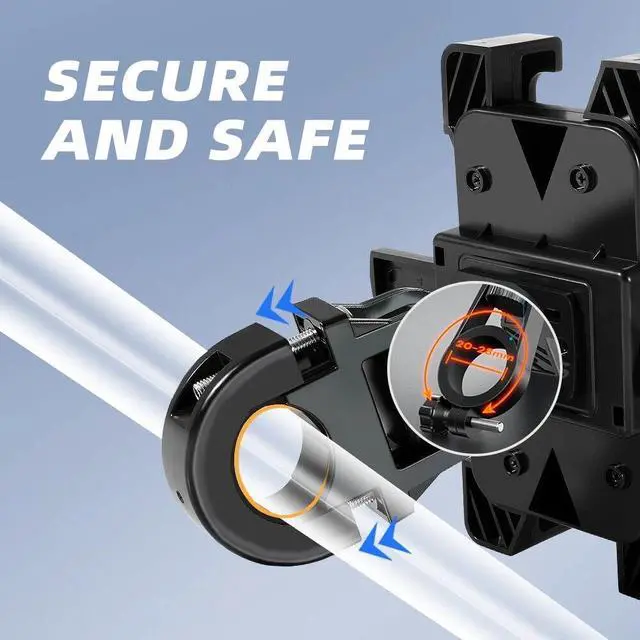 Alt view image 2 of 7 - Motorcycle Phone Mount Quickly Lock Anti-Shake Bike Cell Phone Holder Handlebar