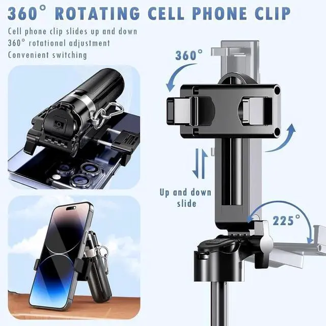 Alt view image 4 of 7 - 4 in 1 Multifunctional Magnetic Selfie Stick Tripod Remote for Travel Vlogging