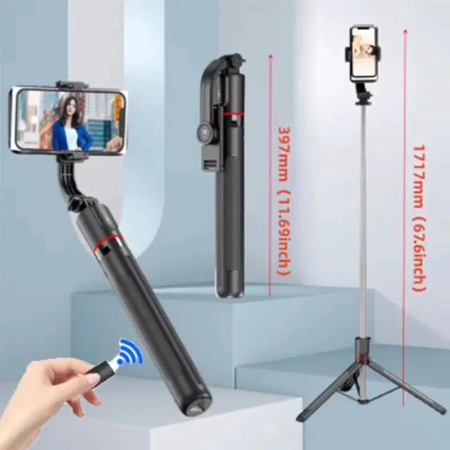 Alt view image 2 of 7 - 68 inch Selfie Stick Tripod Remote Desktop Stand Phone Holder