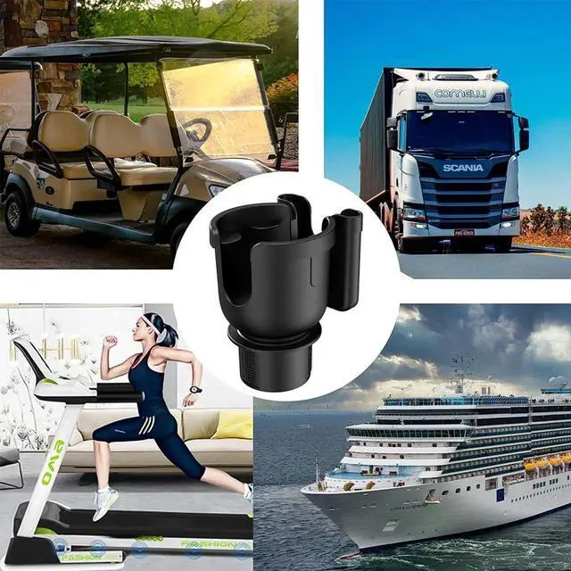 Alt view image 7 of 7 - 2-in-1 Car Cup Holder Expander Adapter with Phone Holder Organizer For Drinks US