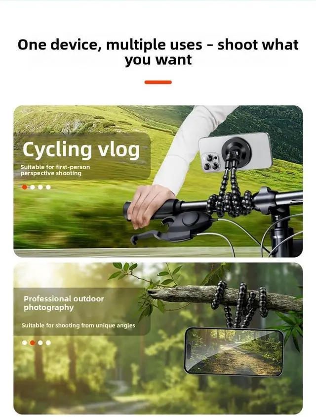 Alt view image 5 of 7 - Mini Octopus Tripod Mount Magnetic Travel Phone Holder Stand for Video Recording