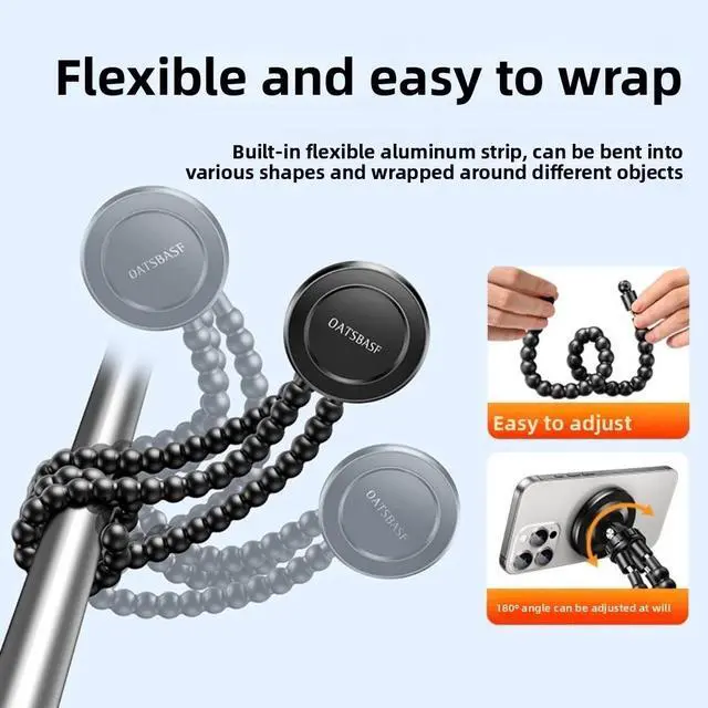 Alt view image 4 of 7 - Mini Octopus Tripod Mount Magnetic Travel Phone Holder Stand for Video Recording