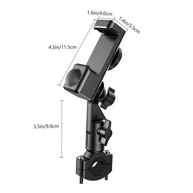 Alt view image 7 of 7 - Motorcycle Bike Phone Holder Stand with LED Light Handlebar Mount Clip 17-42mm D