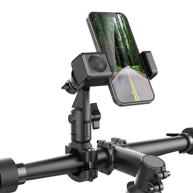 Alt view image 6 of 7 - Motorcycle Bike Phone Holder Stand with LED Light Handlebar Mount Clip 17-42mm D