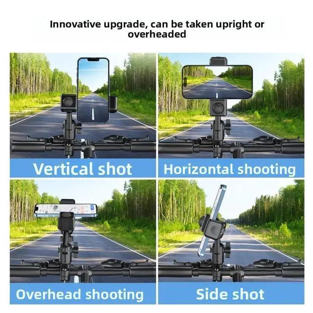 Alt view image 5 of 7 - Motorcycle Bike Phone Holder Stand with LED Light Handlebar Mount Clip 17-42mm D