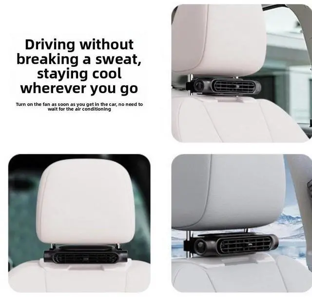 Alt view image 2 of 7 - Car Seat Back Cooling Fan 3-Speed Portable Headrest Fan for Vehicle SUV RV Truck