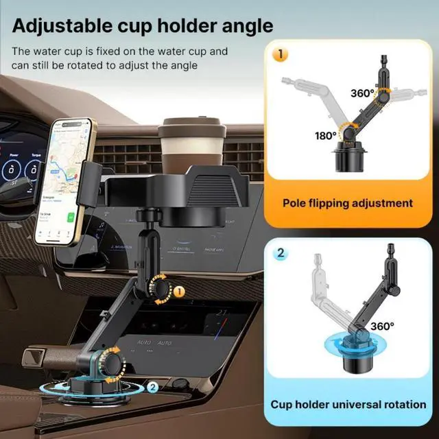 Alt view image 4 of 7 - 4 in 1 Adjustable Car Cup Holder Expander Detachable Car Food Tray Organizer USA