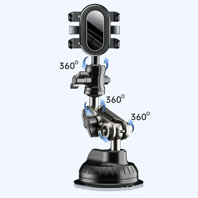Alt view image 5 of 7 - 360° Rotation Suction Cup Car Phone Holder Dashboard Windshield Cell Phone Mount