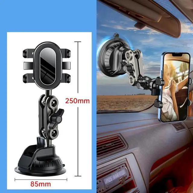 Alt view image 4 of 7 - 360° Rotation Suction Cup Car Phone Holder Dashboard Windshield Cell Phone Mount