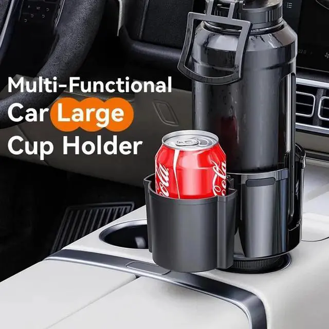 Alt view image 4 of 7 - 2 in 1 Dual Cup Holder Car Truck Mount Coffee Drink Bottle Expander Phone Holder