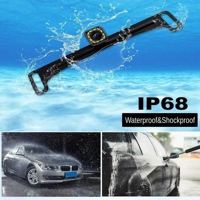Alt view image 5 of 7 - 170° Car Rear View Backup Camera License Plate Reverse 12 LED Night Vision IP68