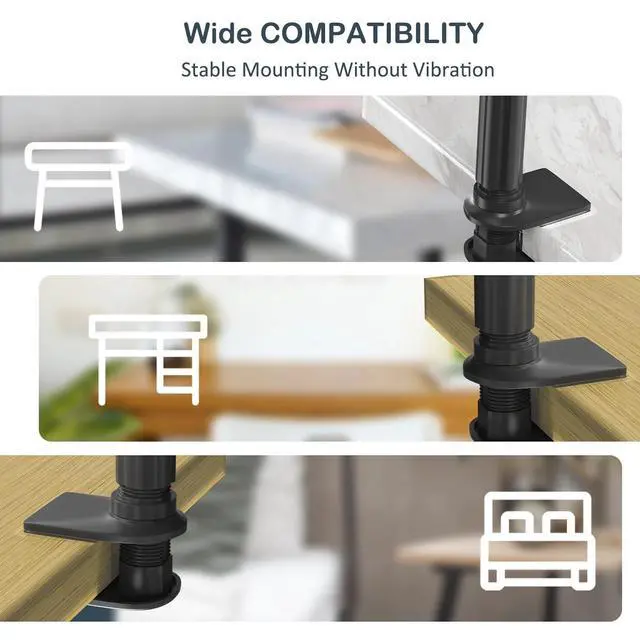 Alt view image 5 of 7 - Universal Gooseneck Tablet Mount Phone Holder Flexible Long Arm Clamp Desk Bed