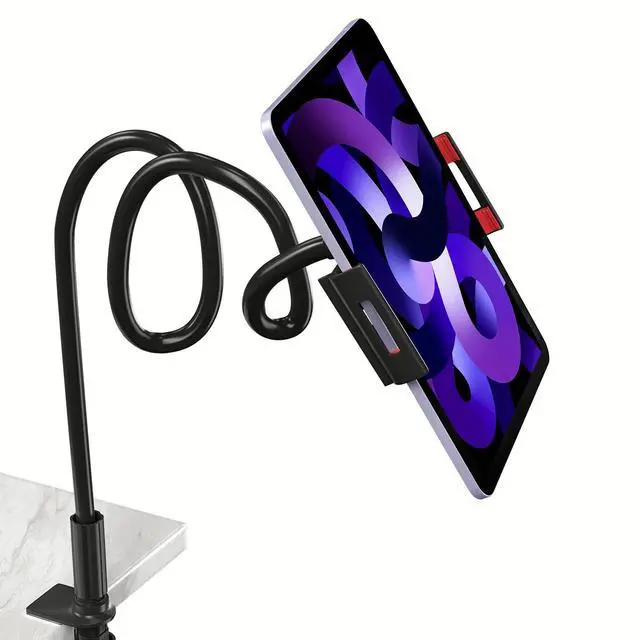 Alt view image 2 of 7 - Hands-Free Floor Stand for Phone, Heavy Duty Base Gooseneck Holder for Bed&Sofa
