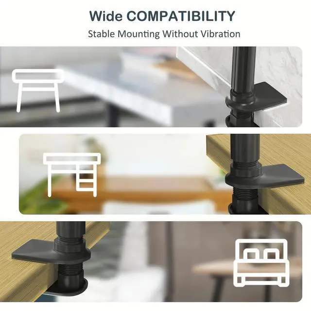 Alt view image 4 of 7 - Hands-Free Floor Stand for Phone, Heavy Duty Base Gooseneck Holder for Bed&Sofa