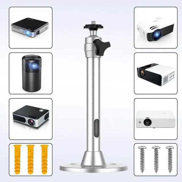 Alt view image 5 of 7 - Universal Projector Mount Bracket, Aluminum Ceiling Wall Holder- Home Projectors