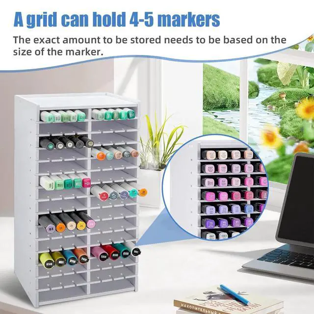 Alt view image 5 of 7 - Artist Marker Case-Adjustable Divider Organizer with Secure Storage for 4-5 Pens