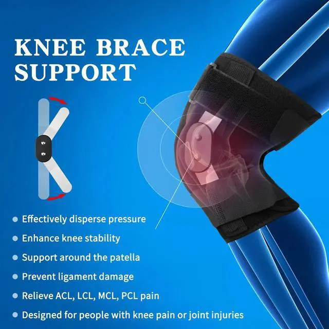 Alt view image 2 of 7 - Hinged Knee Brace for Pain - Compression Support with Open Patella & Stabilizers