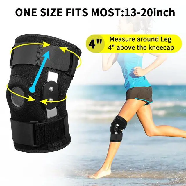 Alt view image 5 of 7 - Hinged Knee Brace for Pain - Compression Support with Open Patella & Stabilizers