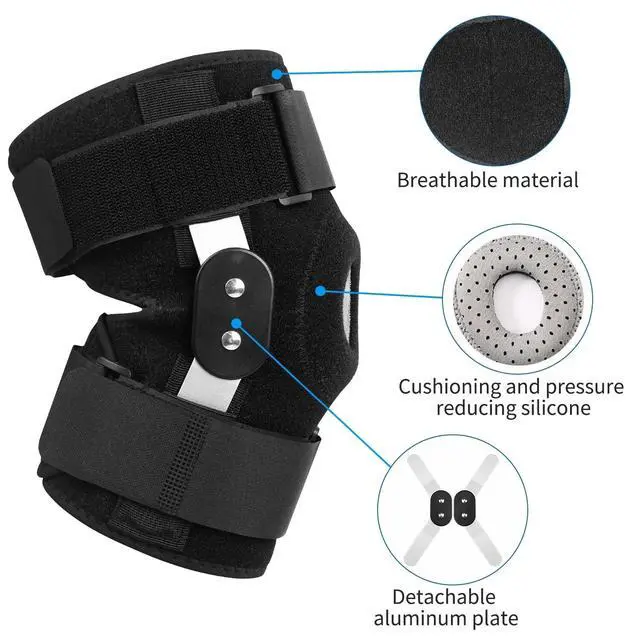 Alt view image 4 of 7 - Hinged Knee Brace for Pain - Compression Support with Open Patella & Stabilizers