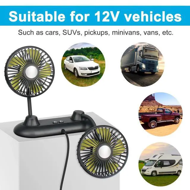 Alt view image 5 of 7 - Car Fan USB Powered - Portable 360 Degree Rotating Cooling Fan for Car,Truck&Van