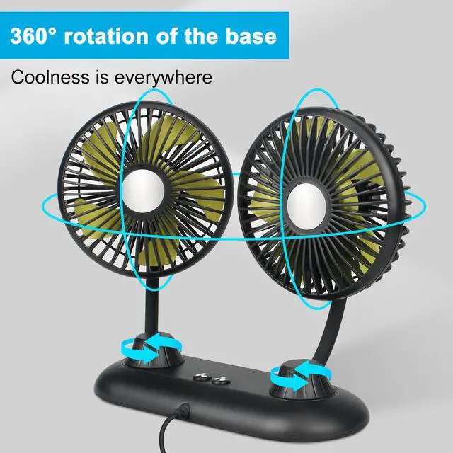 Alt view image 6 of 7 - Car Fan USB Powered - Portable 360 Degree Rotating Cooling Fan for Car,Truck&Van