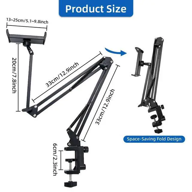 Alt view image 7 of 7 - Multi-Function Cantilever Stand,Foldable Extendable for Desk,Phone&Tablet Holder