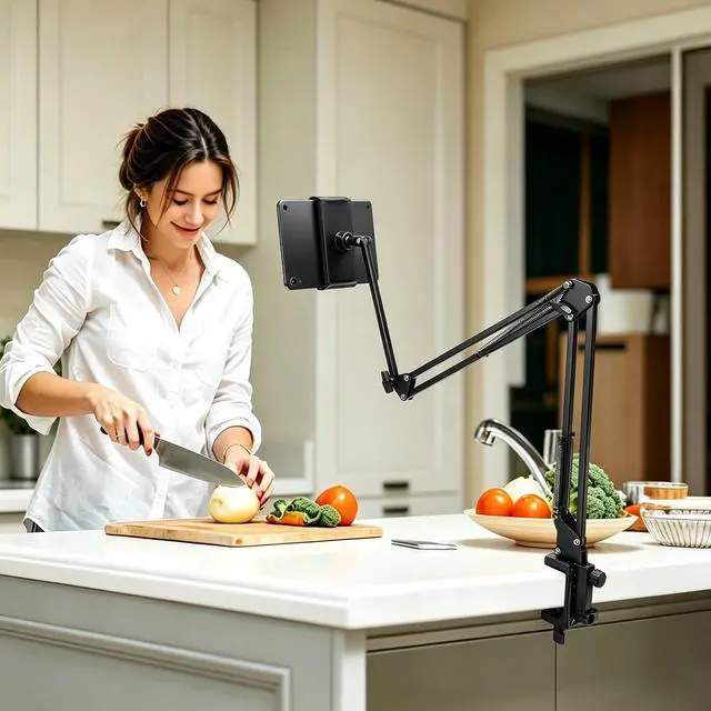 Alt view image 3 of 7 - Multi-Function Cantilever Stand,Foldable Extendable for Desk,Phone&Tablet Holder