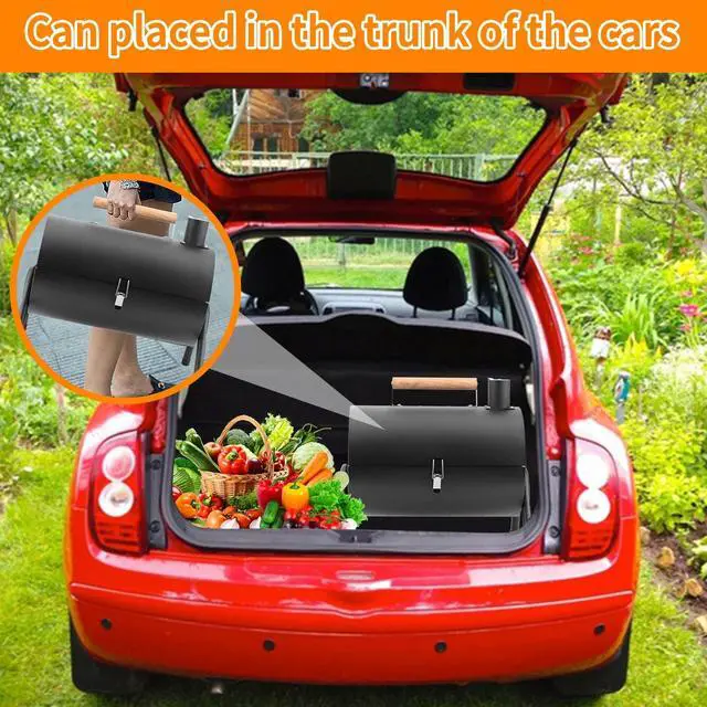 Alt view image 4 of 7 - Portable Charcoal Grill with Griddle Plate, 2-in-1 Outdoor Barbecue Cooking Tool