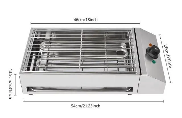 Alt view image 4 of 7 - Electric Indoor outdoor Grill Portable Smokeless Non-Stick Cooking BBQ Griddle