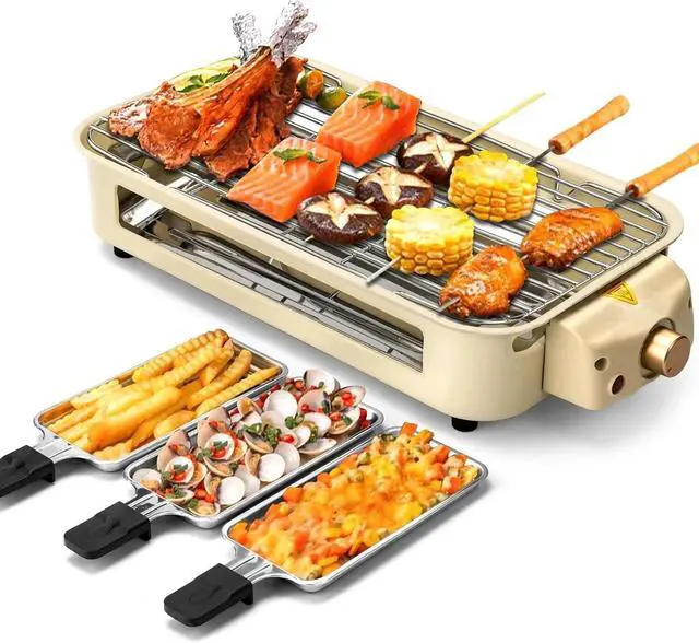 Alt view image 2 of 7 - Electric Indoor Grill,2 in 1 Indoor Grill Non-stick 1500W