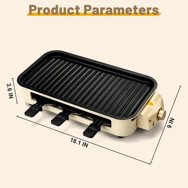 Alt view image 4 of 7 - Electric Indoor Grill,2 in 1 Indoor Grill Non-stick 1500W