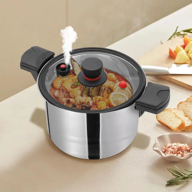 Alt view image 3 of 7 - Pressure Pot, Pressure Cooker, 201 Stainless Steel Pressure Pot US NEW