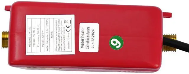 Alt view image 7 of 7 - Electric Tankless Water Heater Portable Instant Hot Shower Kitchen Heater 3000W