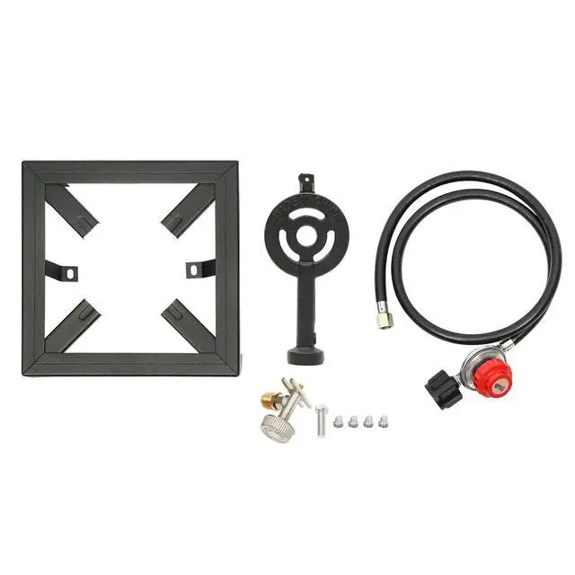 Alt view image 7 of 7 - Propane Cooker Burner Stove Gas Outdoor Cooking Camping Stand BBQ Grill + Hose