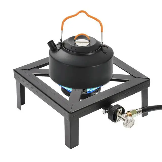 Alt view image 6 of 7 - Propane Cooker Burner Stove Gas Outdoor Cooking Camping Stand BBQ Grill + Hose