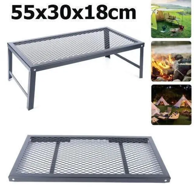 Alt view image 2 of 6 - Foldable Camping Grill Fire Pit Grate Campfire Cooking Portable Stand Equipment