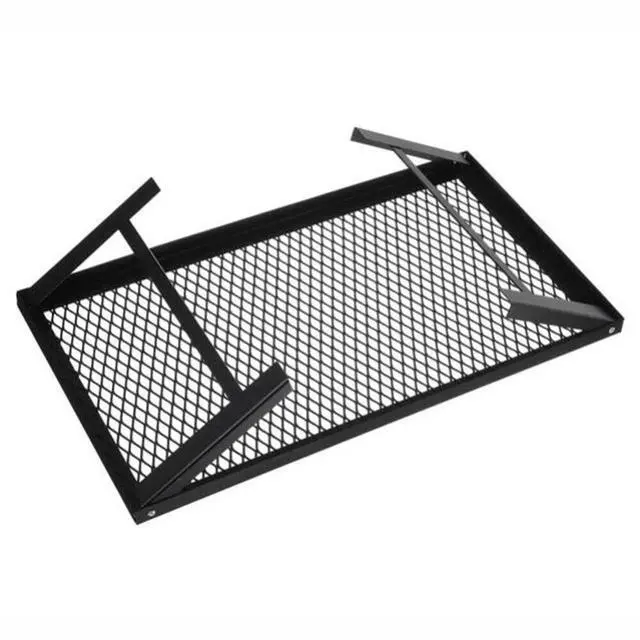 Alt view image 6 of 6 - Foldable Camping Grill Fire Pit Grate Campfire Cooking Portable Stand Equipment
