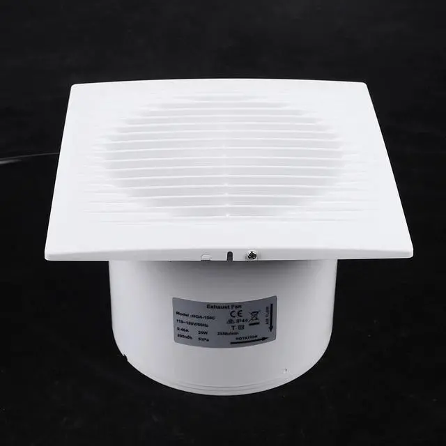 Alt view image 4 of 7 - 6" Wall-Mounted Exhaust Fan Silent Ventilation Extractor For Toilet Kitchen Vent