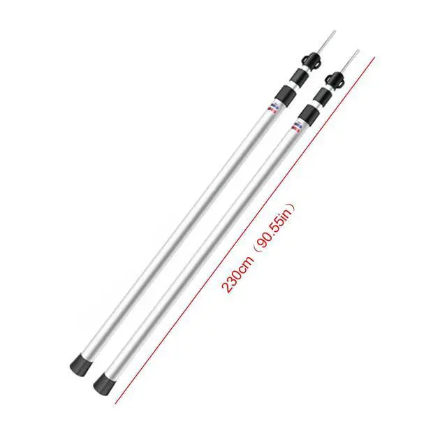 Alt view image 3 of 7 - 2× Tent Pole Telescopic Adjustable Tarp Poles for Camping Canopy Awning Shelter