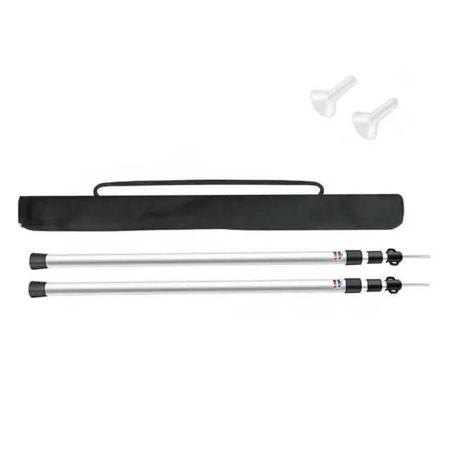 Alt view image 4 of 7 - 2× Tent Pole Telescopic Adjustable Tarp Poles for Camping Canopy Awning Shelter
