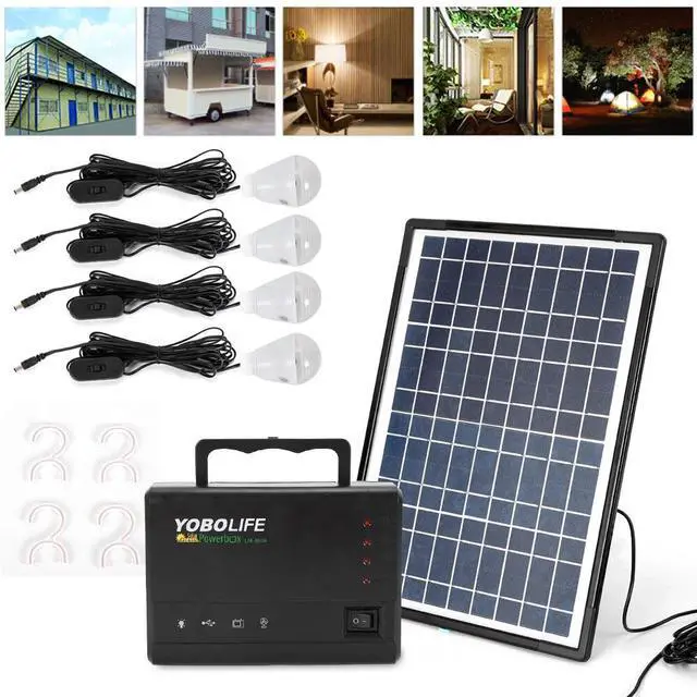 Main image of Solar System Generator Solar Panel Power Inverter Electric Generator Kit Light