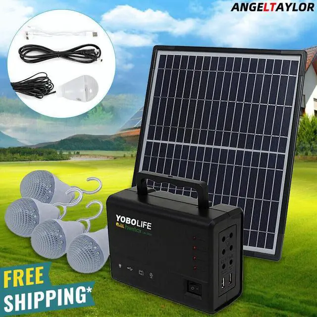 Alt view image 5 of 6 - Solar System Generator Solar Panel Power Inverter Electric Generator Kit Light