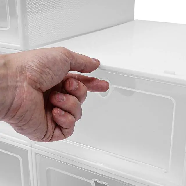 Alt view image 7 of 7 - 20pcs Stackable Shoe Storage Box Durable Plastic Sneaker Display Case Organizer