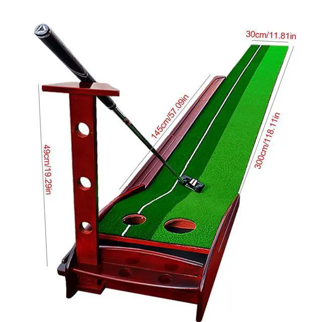 Alt view image 3 of 7 - Indoor Golf Putting Green Practice Mat Exerciser W/Auto Ball Return Training Aid