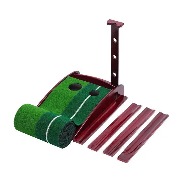 Alt view image 2 of 7 - Indoor Golf Putting Green Practice Mat Exerciser W/Auto Ball Return Training Aid