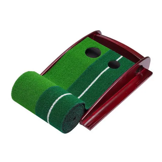 Alt view image 4 of 7 - Indoor Golf Putting Green Practice Mat Exerciser W/Auto Ball Return Training Aid